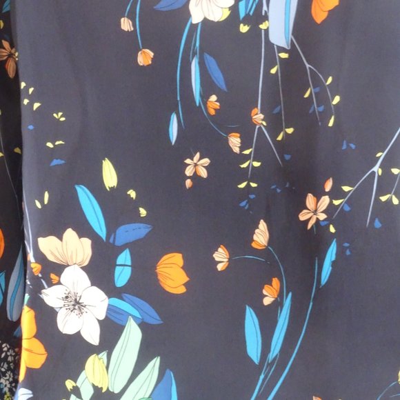 Nanette Lepore  Nanette  Blue Orange Floral Long Bell Sleeve Lace Top Sz S - Picture 5 of 15